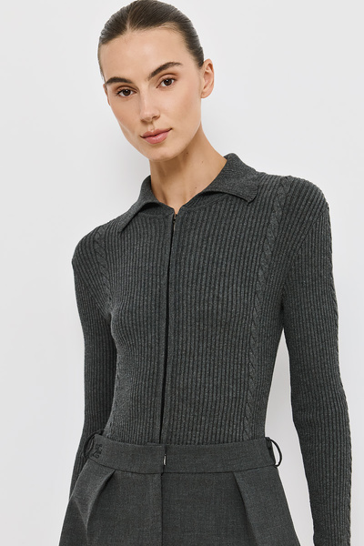 KNITTED BODYSUIT WITH ZIPPER