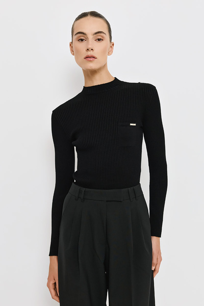 RIBBED TOP WITH FRONT POCKET