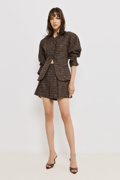 TWEED SHORTS WITH PLEATS