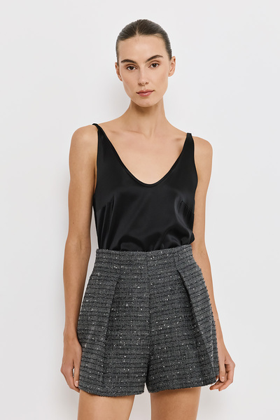 TWEED SHORTS WITH PLEATS