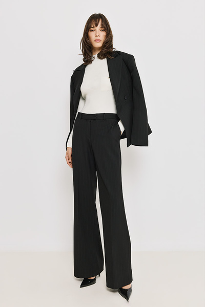 STRIPED WIDE-LEG PANTS