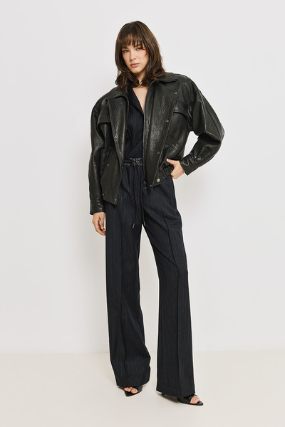 WOOLEN BROAD-LEG PANTS