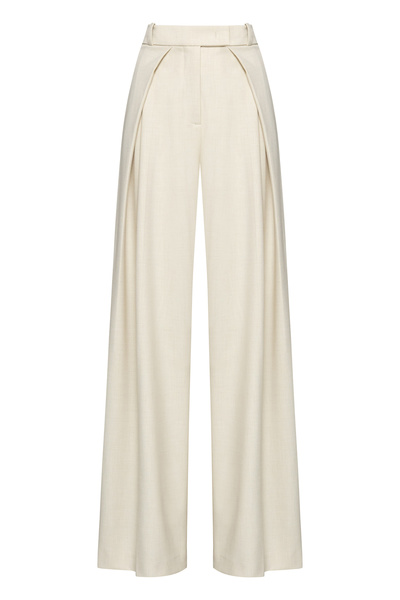 WIDE-LEG PLEATED TROUSERS