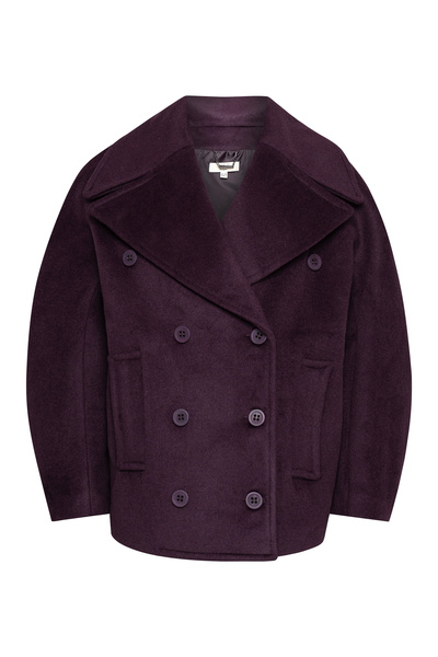 ΜΑΛΛΙΝΟ HMIΠΑΛΤΟ ΣΕ ΦΑΡΔΙΑ ΓΡΑΜΜΗ