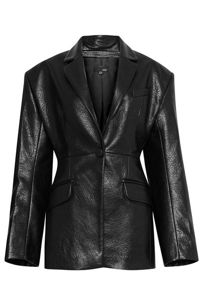LEATHER-EFFECT BLAZER