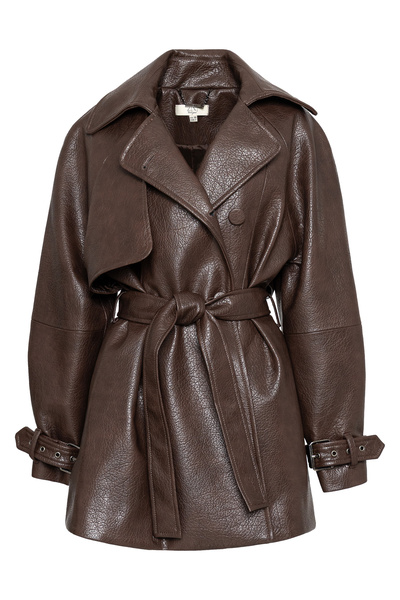 LEATHER-LIKE COAT