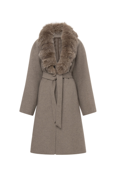 ΜΑΛΛΙΝΟ ΠΑΛΤΟ ΜΕ ΑΠΟΣΠΩΜΕΝΗ ΓΟΥΝΑ