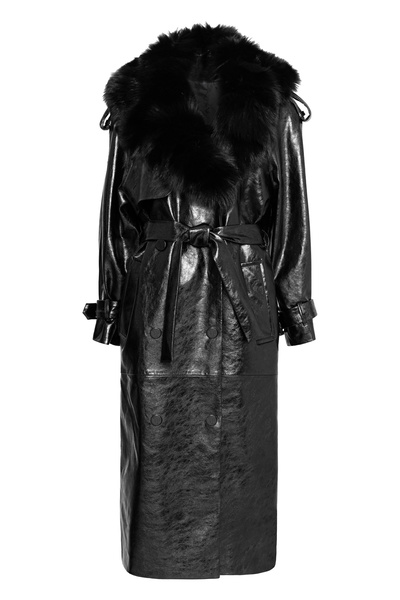 LEATHER-TEXTURED COAT