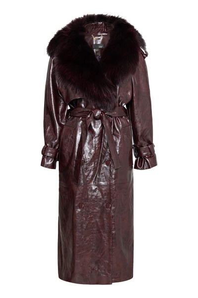 LEATHER-TEXTURED COAT