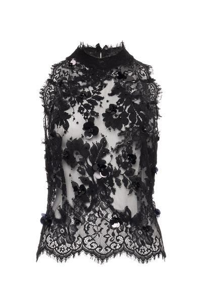 BLACK LACE TOP