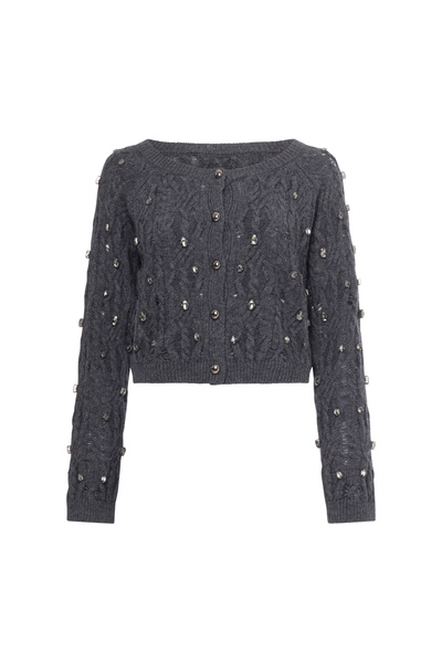 ΜΑΛΛΙΝΗ ΚΡΟΠ ΠΛΕΚΤΗ ΖΑΚΕΤΑ ΜΕ ΔΙΑΚΟΣΜΗΤΙΚΑ ΚΟΥΜΠΙΑ