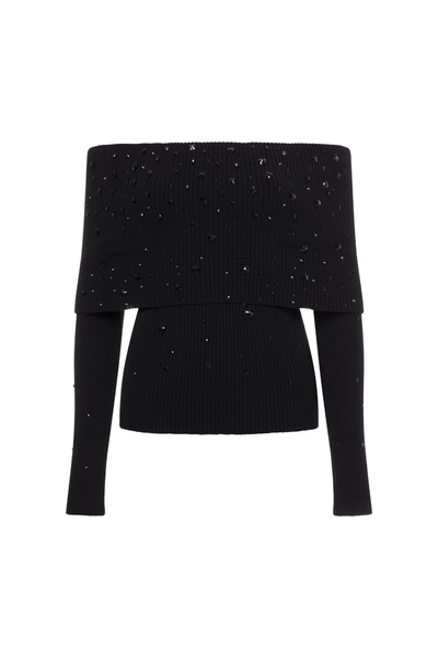 OFF-SHOULDER KNIT TOP