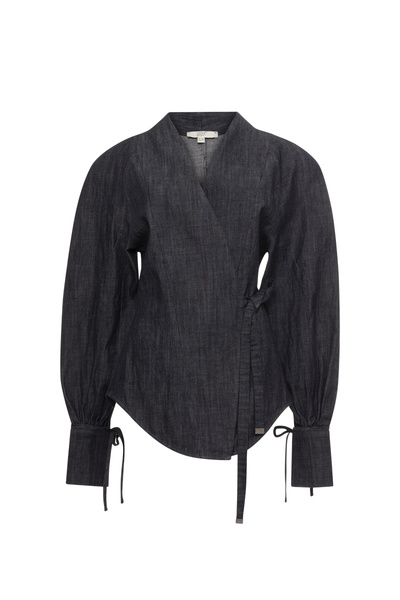 DENIM WRAP SHIRT