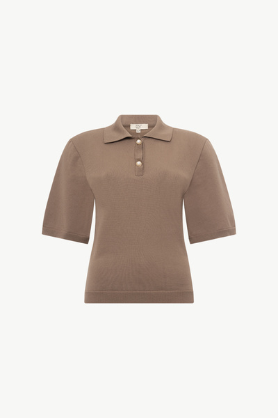 KNITTED POLO TOP