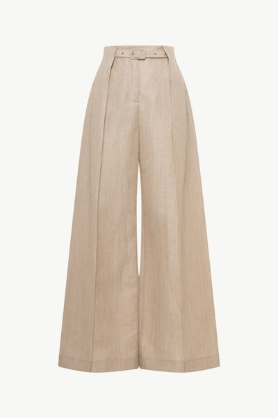 BELTED WIDE-LEG TROUSERS