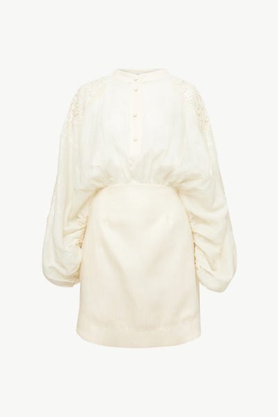 DRESS WITH PUFF SLEEVES