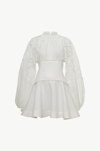 MINI LINEN EMBROIDERED DRESS