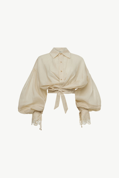 RAMIE SHIRT WITH TIE DETAIL