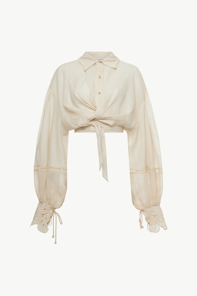 RAMIE SHIRT WITH TIE DETAIL