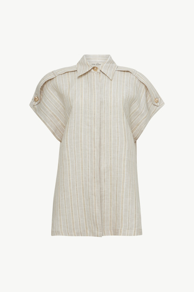 STRIPED LINEN BLOUSΕ