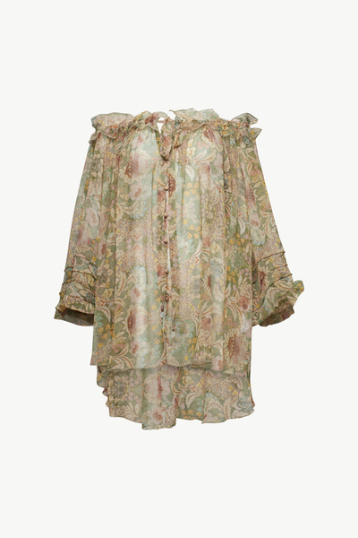 PRINTED SILK BLOUSE