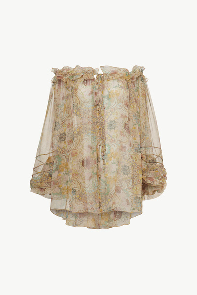 PRINTED SILK BLOUSE