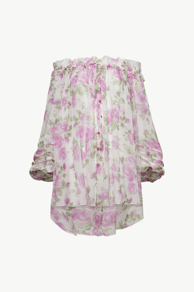 PRINTED SILK BLOUSE