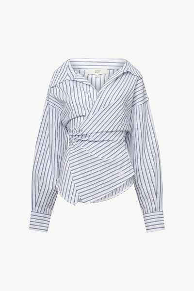 STRIPED WRAP SHIRT