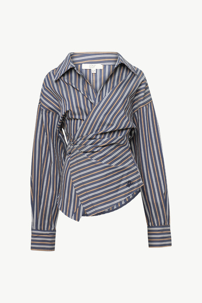 STRIPED WRAP SHIRT