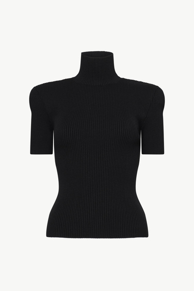 RIBBED HIGH NECK TOP