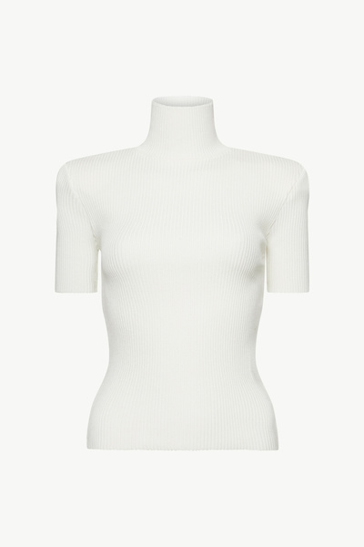 RIBBED HIGH NECK TOP