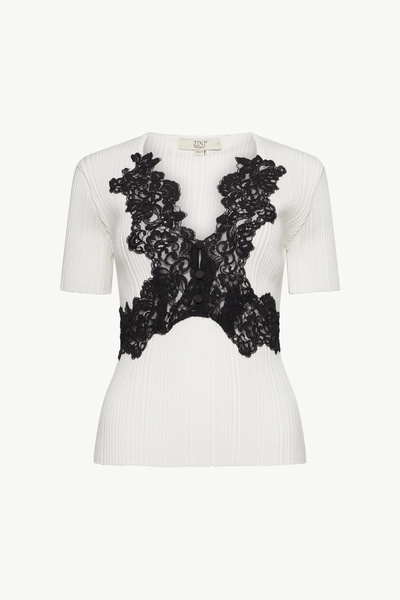 RIBBED TOP WITH LACE