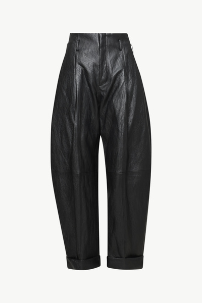 LEATHER-LOOK LEG PANTS