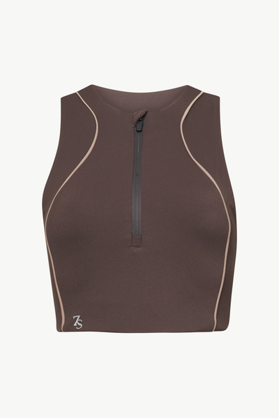 ZIP-UP SPORTS CROP TOP